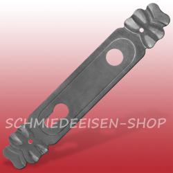 1 Satz Schlossblenden - Stahl, strukturgeprägt - 260 x 50 mm - Bohrabstand 90 mm