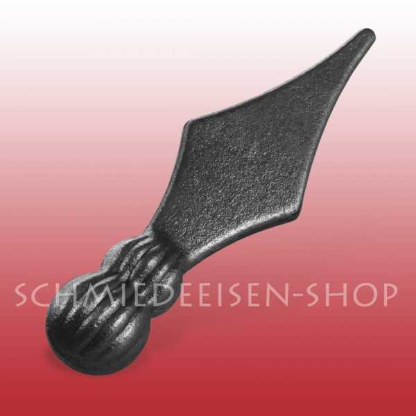 Zierspitze aus Spezialguss - Speerspitze mit Doppel-Kugel-Sockel Ø 25 mm