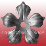 5-blättriges Blütenmotiv - Stahlblech, strukturgeprägt - Ø 90 mm