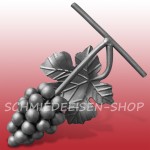 Weintraube mit Weinlaub - Rundstahl glatt - 200 x 140 mm
