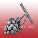 Weintraube mit Weinlaub - Rundstahl entrindet - 105 x 145 mm