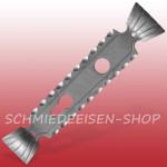 1 Satz Schlossblenden - Stahlblech, strukturgeprägt, Enden gewölbt - 260 x 56 mm - Bohrabstand 72 mm